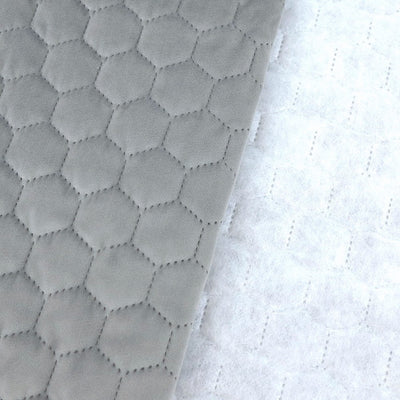 Velours Gris Foncé Matelassé Nid d'Abeille