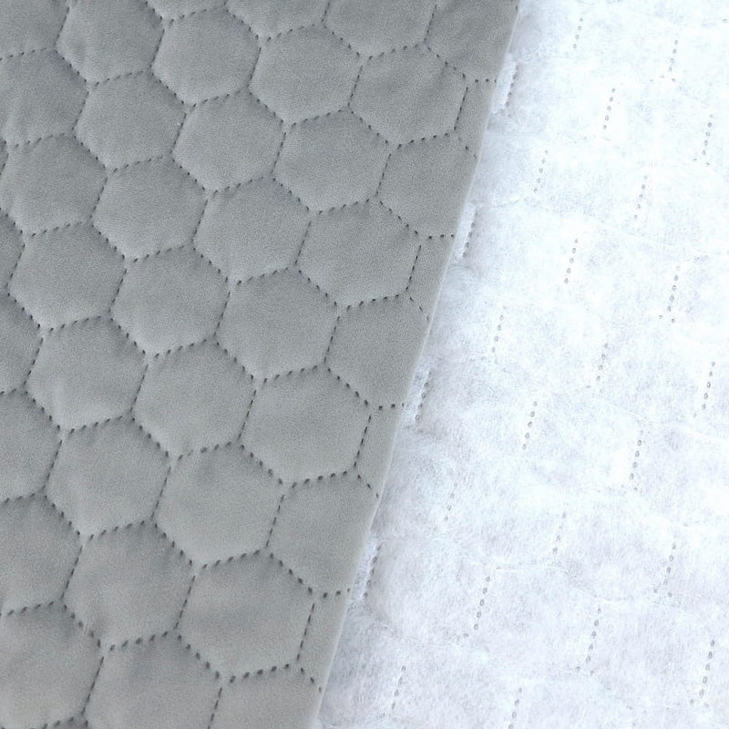 Velours Gris Foncé Matelassé Nid d&