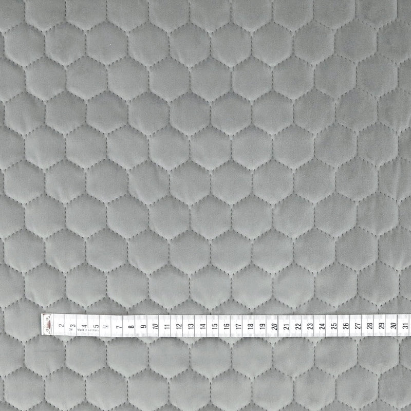 Velours Gris Foncé Matelassé Nid d&