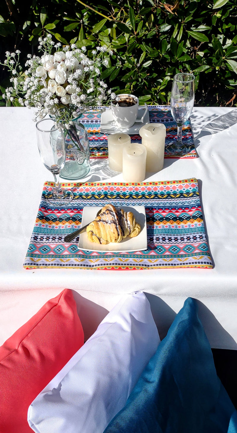 Etno Garden Table Set – Tablecloth, 2 Cushion Covers, Bunting and Place mats | Perfect for Garden Parties, Weddings & Kids&