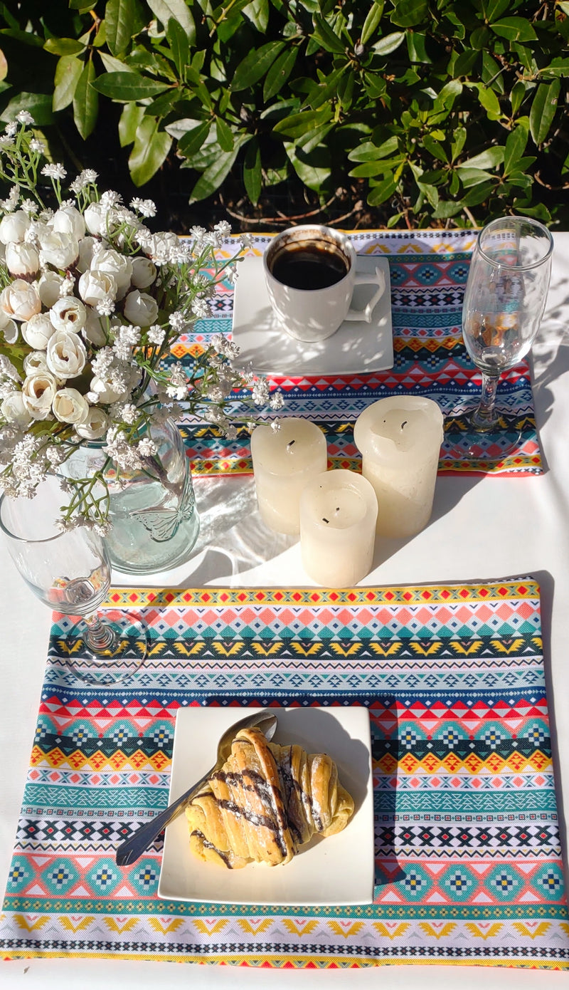 Etno Garden Table Set – Tablecloth, 2 Cushion Covers, Bunting and Place mats | Perfect for Garden Parties, Weddings & Kids&
