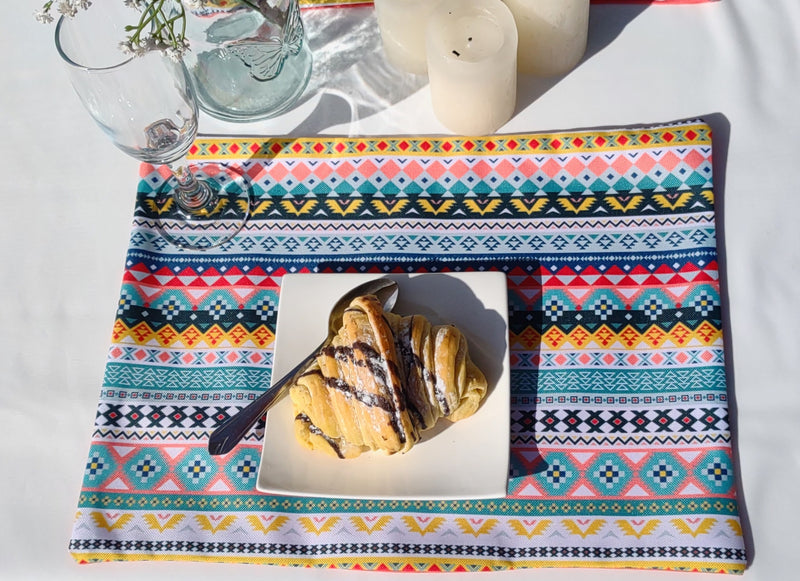 Etno Garden Table Set – Tablecloth, 2 Cushion Covers, Bunting and Place mats | Perfect for Garden Parties, Weddings & Kids&