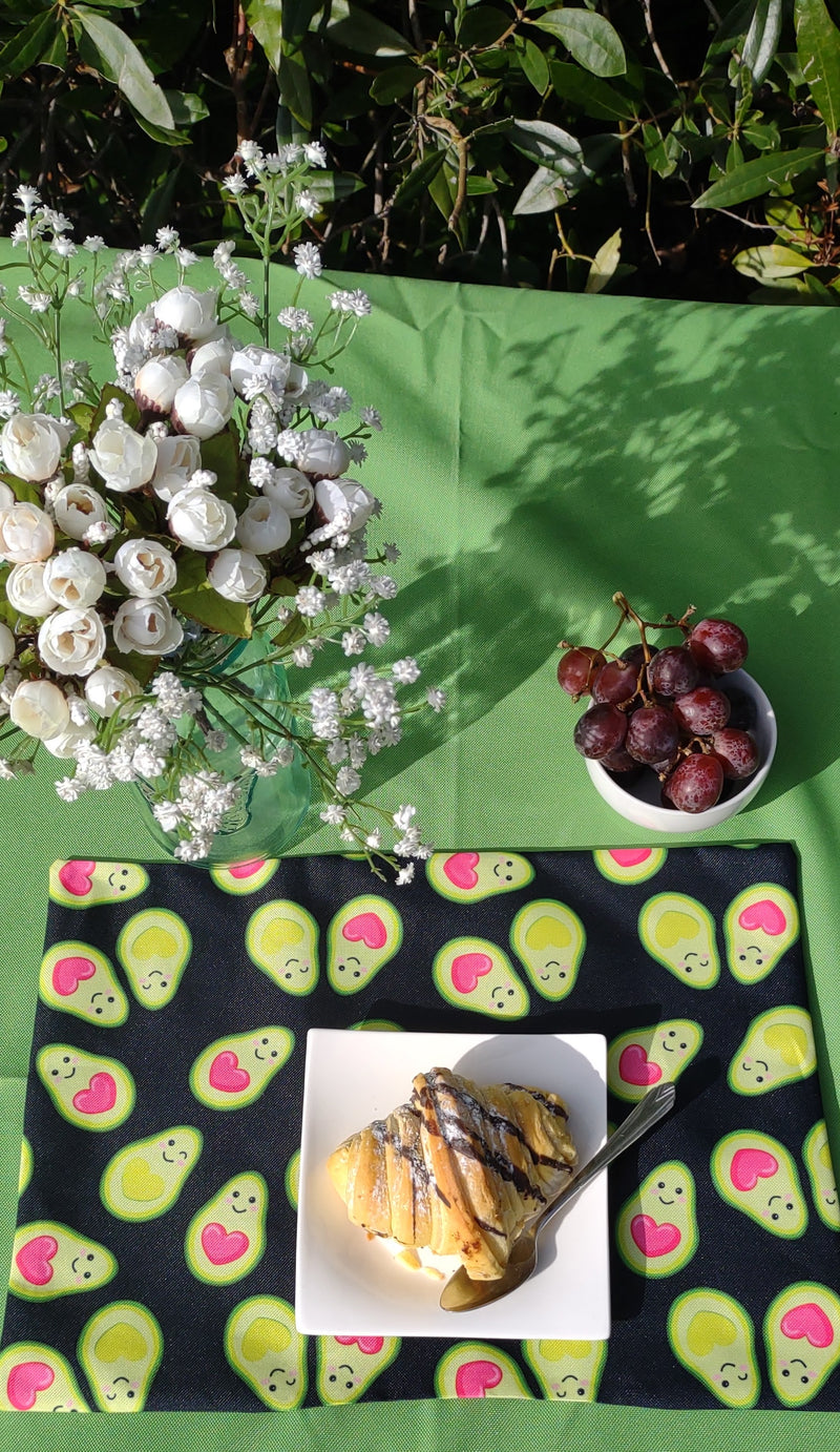 Avocado Garden Table Set – Tablecloth, 2 Cushion Covers and Place mats | Perfect for Garden Parties, Weddings & Kids&