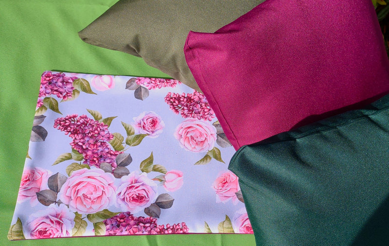 Roses Garden Table Set – Tablecloth, 2 Cushion Covers and Place mats | Perfect for Garden Parties, Weddings & Kids&