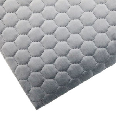 Velours Gris Foncé Matelassé Nid d'Abeille