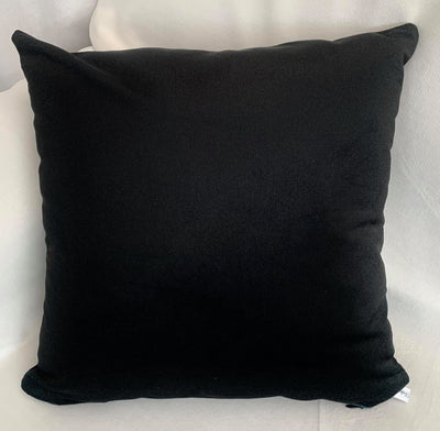 Black velvet cushion