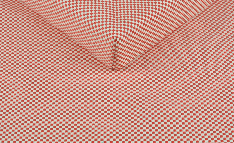 red squares woven fabric for garden cushions