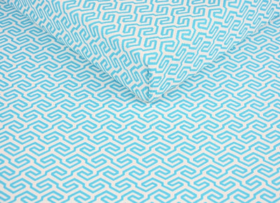 teal geometric outdoor fabric