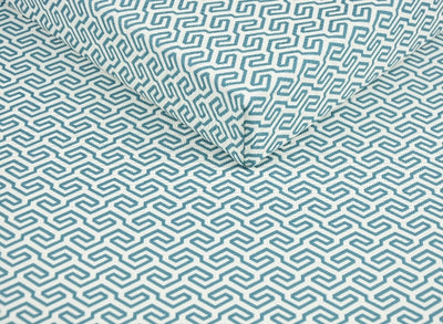 teal geometric outdoor waterproof fabric