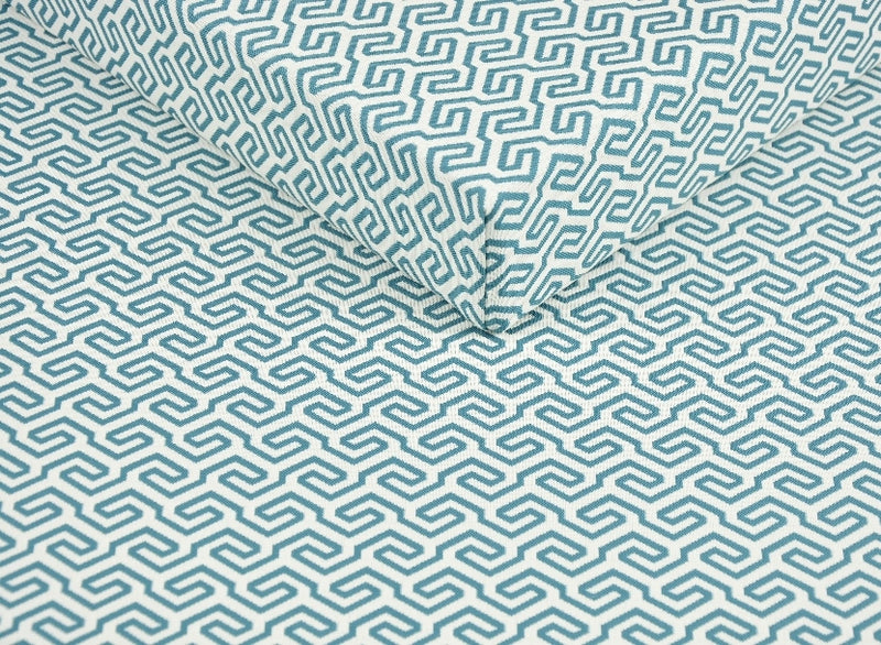 teal geometric outdoor waterproof fabric