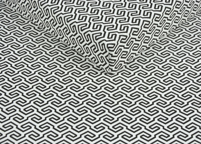 black geometric waterproof outdoor fabric