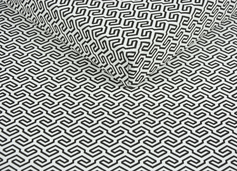 black geometric waterproof outdoor fabric