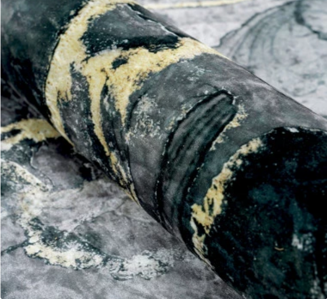Charcoal Marble Lava Stone Crushed Velvet - MagnoliaFabric