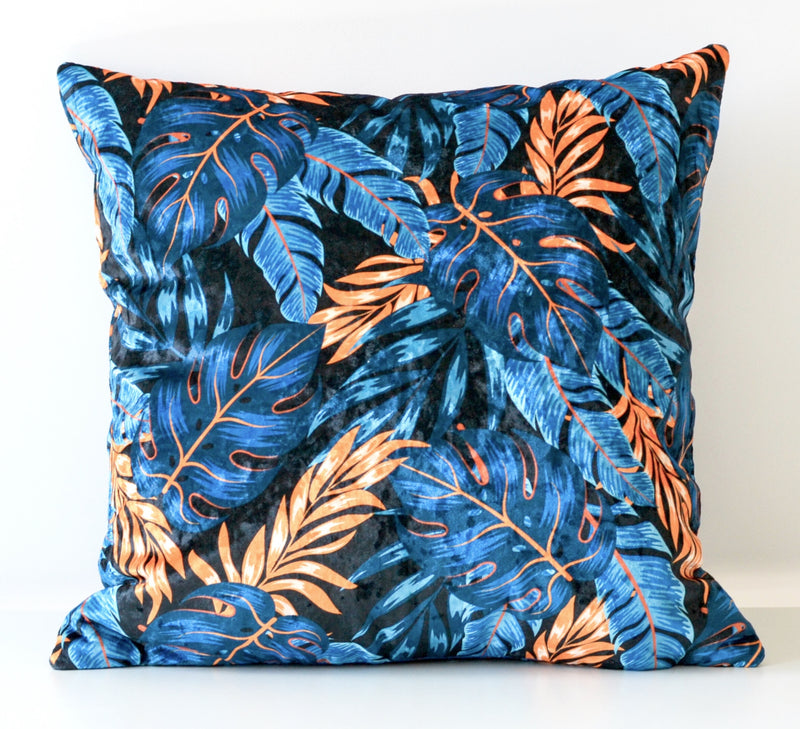 Blue Orange Exotic Jungle Decorative Cushion 45x45cm+ - MagnoliaFabric