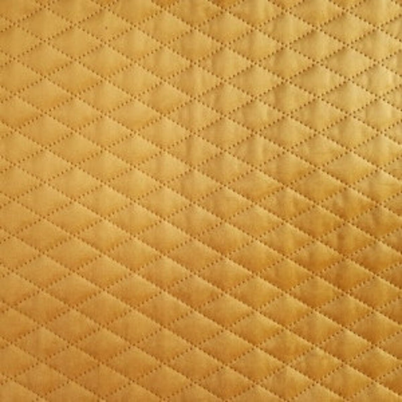 yellow quilted velvet fabric by the metre