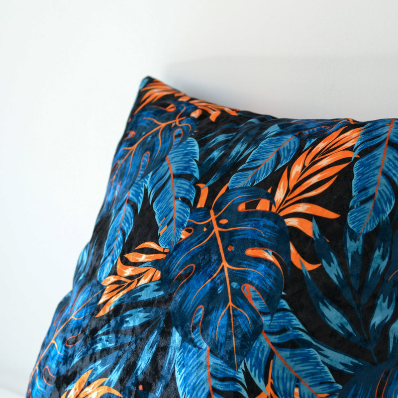 Blue Orange Exotic Jungle Decorative Cushion 45x45cm+ - MagnoliaFabric